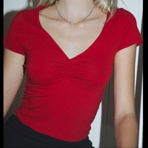 Brandy Melville Red Gina top crop top